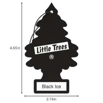 LITTLE TREES Air Fresheners Car Air Freshener. Hanging Tree Provides Long Lasting Scent for Auto or Home. Black Ice, 24 Air Fresheners