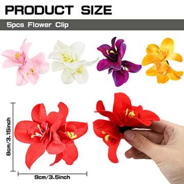 ANRONCH 5 Colors Plumeria Flower Hair Clip for All Ages