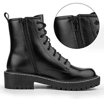 ICHIGO Ankle Booties - Stylish 8-Eye Combat Boots