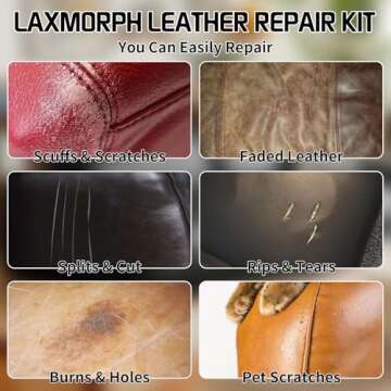 Black Leather Repair Kit for Furniture, Leather Vinyl Repair Kit for Car Interior,Couch, Jacket, and Purse - Fixes Tears, Burn Holes, and Scratches, Restores Any Material, Bonded, Pleather, Genuine