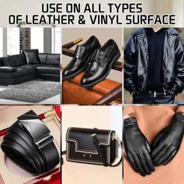 Black Leather Repair Kit for Furniture, Leather Vinyl Repair Kit for Car Interior,Couch, Jacket, and Purse - Fixes Tears, Burn Holes, and Scratches, Restores Any Material, Bonded, Pleather, Genuine