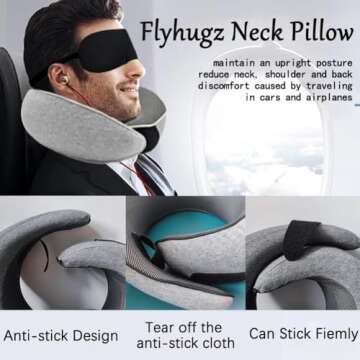 YOECO 2024 Memory Foam Travel Neck Pillow – Ultimate Comfort on the Go