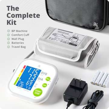 Greater Goods Blood Pressure Monitor - Complete BP Machine Kit with Wall Adapter and Premium Comfort Cuff, Designed in St. Louis