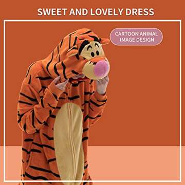 COSUSKET Tigger Onesie Pajamas for Adults - Cozy Flannel