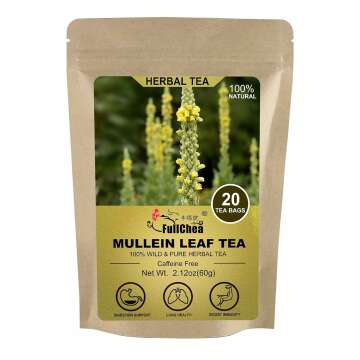 Organic FullChea Mullein Leaf Tea Bags - Natural Detox & Respiratory Relief