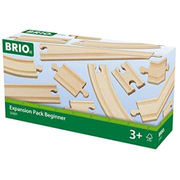 BRIO World 33401 Beginner's Expansion Pack | 11-Piece Kids Wooden Train Track Set | Enhances Motor Skills | Compatible with All Train Sets | Certified Sustainable Wood | Perfect for Ages 3+