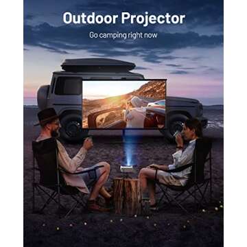 Mini Projector, 2024 Upgraded CiBest 1080P Full HD Portable Projector, 15000L Outdoor Projector for Home Theater Movie Projector, Projector 4K Compatible with HDMI, VGA, USB, TV Stick, Laptop