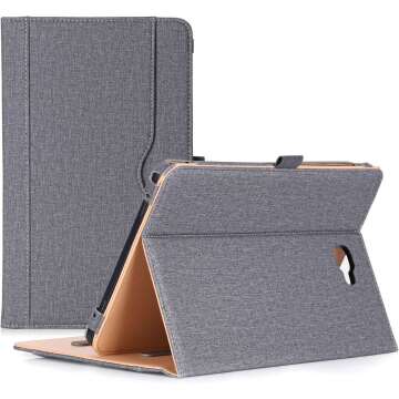 ProCase Galaxy Tab A 10.1 Case 2016 Old Model, Stand Folio Case Cover for Galaxy Tab A 10.1" Tablet SM-T580 T585 T587 (NO S Pen Version) with Multiple Viewing Angles, Card Pocket -Grey