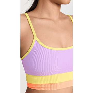 Beach Riot Women's Eva Bikini Top, Sundazed Color Block, Purple, S