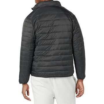 Amazon Essentials Men's Packable Lightweight Water-Resistant Puffer Jacket (Available in Big & Tall), Dark Grey, Medium