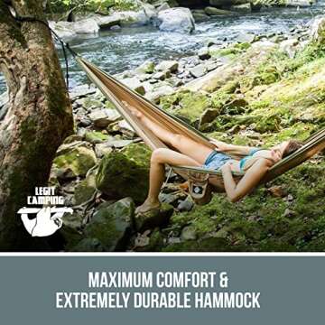 Legit Camping Hammock - Hammocks - 2 Person Hammock - Tree Hammock - Double Hammock - Portable Hammock - Outdoor Hammock - Hammock - Travel Hammock - Hammocks for Outside - Heavy Duty Hammock