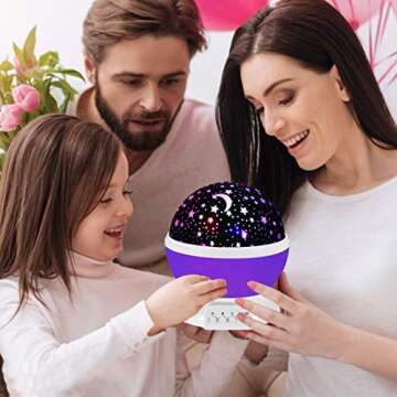 Girls Toys Age 3-10, Purple Star Projector Night Light for Kids Room - Toys for 2-12 Year Old Girls Boys Christmas Birthday Gifts Ages 4 5 6 7 8 9