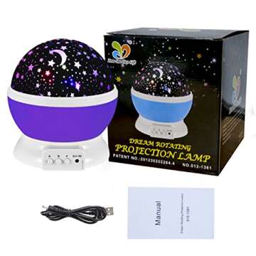 Girls Toys Age 3-10, Purple Star Projector Night Light for Kids Room - Toys for 2-12 Year Old Girls Boys Christmas Birthday Gifts Ages 4 5 6 7 8 9