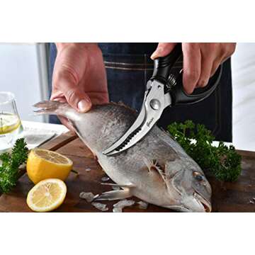 Heavy Duty Poultry Shears - Kitchen Scissors for Cutting Chicken, Poultry, Game, Meat - Chopping Vegetable - Spring Loaded