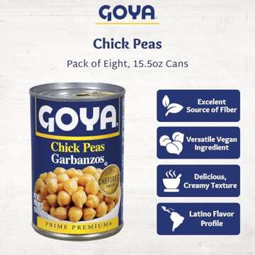 Goya Foods Chick Peas, Garbanzo Beans, 15.5 Ounce (Pack of 8)