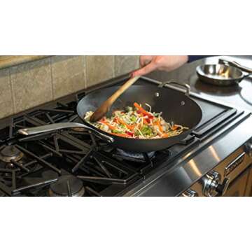 ICON Carbon Steel Dishwasher Safe Oven Safe Induction Safe Cookware (14- Inch Wok)