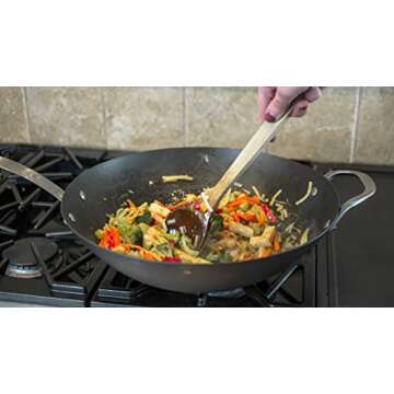 ICON Carbon Steel Dishwasher Safe Oven Safe Induction Safe Cookware (14- Inch Wok)