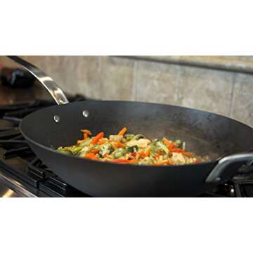 ICON Carbon Steel Dishwasher Safe Oven Safe Induction Safe Cookware (14- Inch Wok)