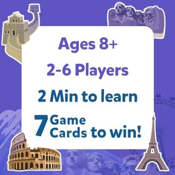 Skillmatics Card Game - Guess in 10 Legendary Landmarks, Educational Travel Toys for Boys, Girls, and Kids Who Love Board Games, Geography and History, Gifts for Ages 8, 9, 10 and Up