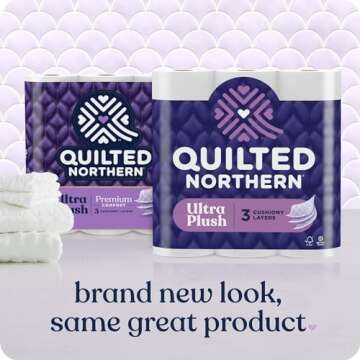 Quilted Northern Ultra Plush Toilet Paper, 24 Mega Rolls = 96 Regular Rolls, 3X Thicker*, 3 Ply Soft Toilet Tissue