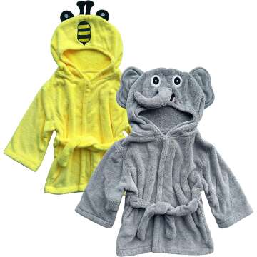 Sunny zzzZZ Baby Animal Face Robe - Adorable Hooded Bathwear