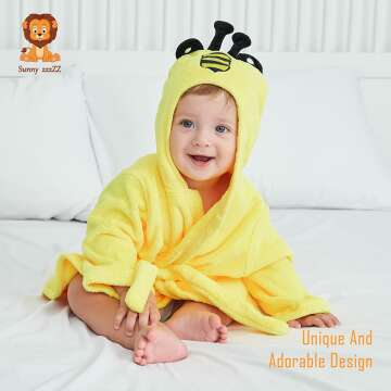 Baby Animal Face Bath Hooded Robe for Infants