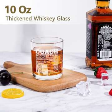 Futtumy Coach Nutrition Facts Whiskey Glass - Unique Gifts