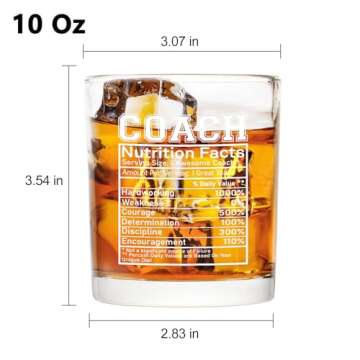 Futtumy Coach Nutrition Facts Whiskey Glass - Unique Gifts