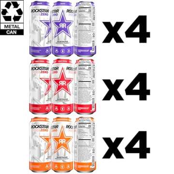 Rockstar Pure Zero Energy Drink Variety Pack - 12 Cans