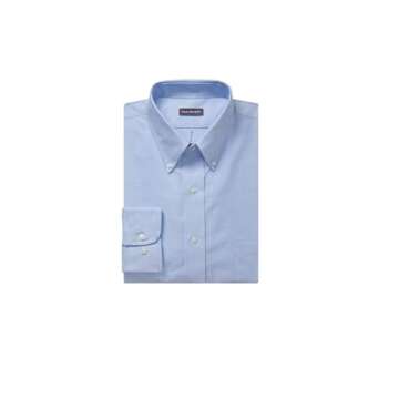 Van Heusen Men's Oxford Dress Shirt Regular Fit Blue