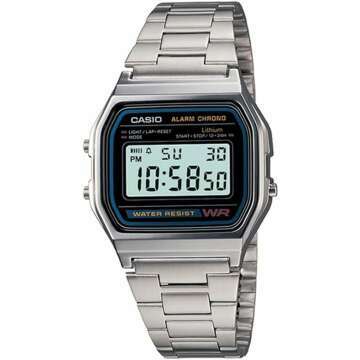 Casio A158WA Unisex Digital Vintage Watch with Stop Watch