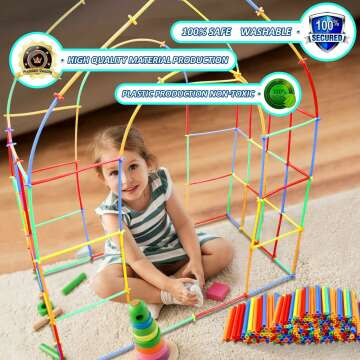 STEM Straw Building Kit for Kids - 600Pcs Fun!