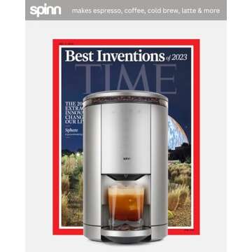 SPINN Espresso & Coffee Machine, Smart WiFi Automatic Coffee Maker, Cold Brew & Espresso Machine Combo with Programmable Centrifugal Brewing & Grinder, Water Supply Line Compatible, No Refills, Silver