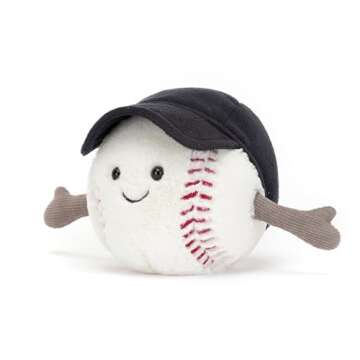 Jellycat Amuseables Baseball Stuffed Toy, 4 inches | Baseball Plush | for Sports Fans