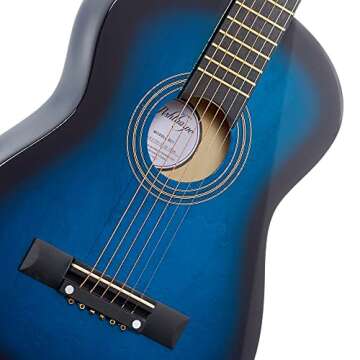 Ashthorpe 30-inch Beginner Acoustic Guitar Package (Blue), Basic Starter Kit w/Gig Bag, Strings, Strap, Tuner, Picks