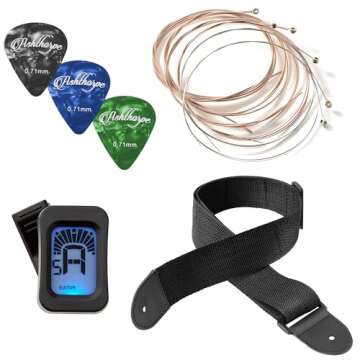 Ashthorpe 30-inch Beginner Acoustic Guitar Package (Blue), Basic Starter Kit w/Gig Bag, Strings, Strap, Tuner, Picks