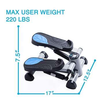 Efitment Mini Stepper Steppers for Exercise at Home Stair Step Cardio Thigh Master Workout Equipment Fitness Pedal Exerciser Non-Slip Pedals LCD Digital Monitor Climber - S021