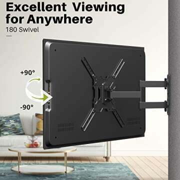 USX MOUNT UL Listed TV Wall Mount for 26-60 Inch TVs - Swivel & Tilt Design