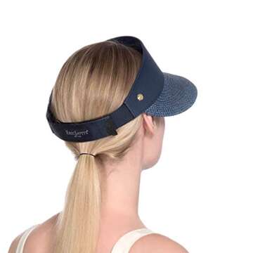 Eric Javits Women's Champ Visor-Indigo/Navy, One Size