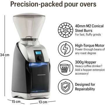 Baratza Virtuoso+ Coffee Grinder - Quality & Precision