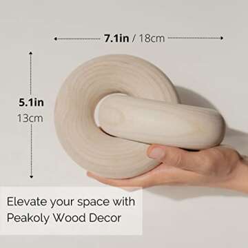 Peakoly Wood Knot Decor Natural - Coffee Table Decor, Small Shelf Decor Accents, Bookshelf Decor, Mantle Decor, Entry Table Decor, Decorative Objects for Modern Home Living Room, Desk Decor for Office