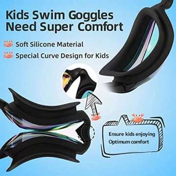 Aegend Kids Swim Goggles for Ages 3-14 - 2 Pack