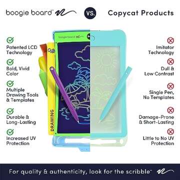 Boogie Board Kids Sketch Pals Portable Bug Authentic Doodle Board, 4-inch Reusable Drawing Pad with Attached Stylus, Perfect for Travel & Road Trips for Kids Ages 4+, Juno The Beetle