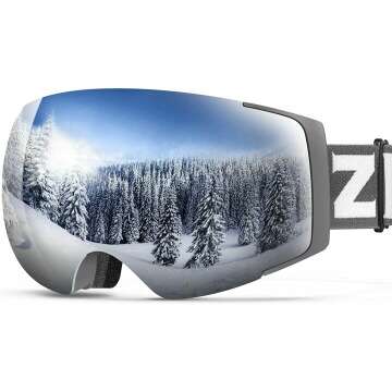 ZIONOR X4 Ski Goggles Magnetic Lens - Snowboard Snow Goggles for Men Women Adult