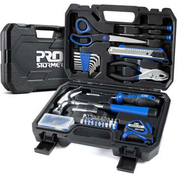 Prostormer 93-Piece Portable Tool Kit - Essential Starter Set for Homeowners