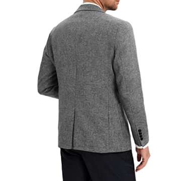 EliteSpirit Mens Casual Linen Suit Sports Coats and Blazers One Button Jacket for Men Grey XXL