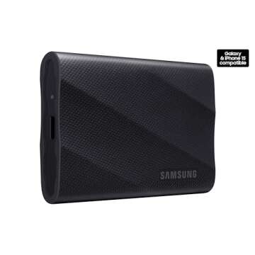 SAMSUNG T9 Portable SSD 4TB, USB 3.2 Gen 2x2 External Solid State Drive, Seq. Read Speeds Up to 2,000MB/s for Gaming, Students and Professionals,MU-PG4T0B/AM, Black (Pack of 1)