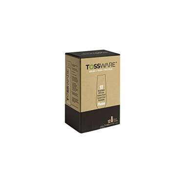 TOSSWARE POP 9oz Flute, Premium Quality, Recyclable, Unbreakable & Crystal Clear Plastic Champagne Glasses,Flute , 12 Count (Pack of 1)