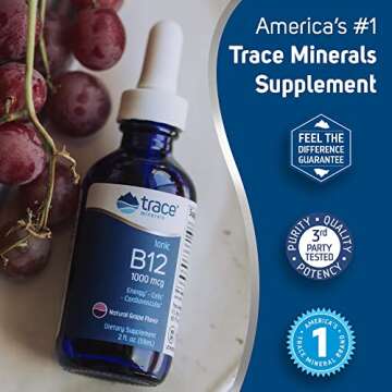 Trace Minerals | Liquid Ionic Vitamin B12 1000 mcg | Dietary Supplement Powerd by Concentrace Full Spectrum Ionic Minerals | 2 fl oz, 59 Servings