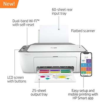 HP DeskJet 2755 Wireless All-in-One Printer - Renewed Inkjet for Home & Office